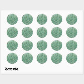 Sticker Rond Jolies plumes de paon (Feuille)