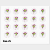 Sticker Rond Jolies Tulipes Roses et Violettes Ajouter du Texte (Feuille)