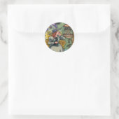 STICKER ROND JOLIMENT WITCH, CHAT & SES ANIMAUX, CAGE DE MAIN, (Sac)