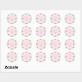 Sticker Rond Jolis ballons simples bébé singe rose Merci (Feuille)