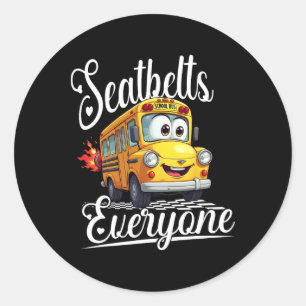Sticker Rond Jolis Ceintures de Sécurité de Rentree Scolaire To