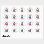 Sticker Rond Jolis cookies macarons en aquarelle Dessert (Feuille)