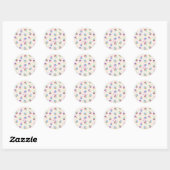 Sticker Rond Jolis Cupcakes Colorés (Feuille)