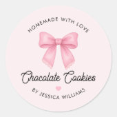 Sticker Rond Jolis gâteaux faits maison Coquette avec un petit (Devant)