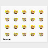 Sticker Rond Jolis lapins de Pâques (Feuille)