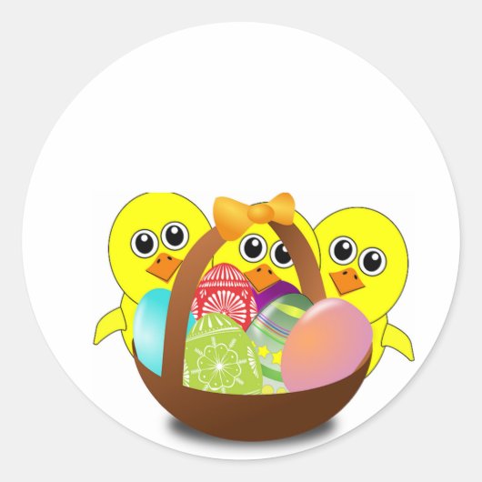 Sticker Rond Jolis lapins de Pâques (Devant)