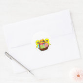 Sticker Rond Jolis lapins de Pâques (Enveloppe)