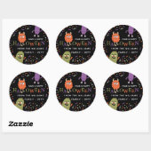 Sticker Rond Jolis monstres Joyeux Halloween (Feuille)