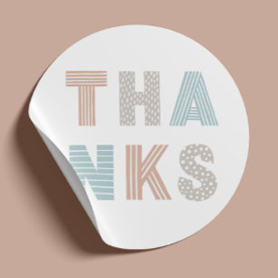 Sticker Rond Jolis pastels merci. Anniversaire enfants / Baby S