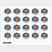 Sticker Rond Jolis rennes de Noël (Feuille)