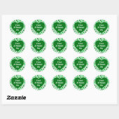 Sticker Rond Jolis trèfles et coeurs verts Saint-Patrick (Feuille)