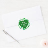 Sticker Rond Jolis trèfles et coeurs verts Saint-Patrick (Enveloppe)