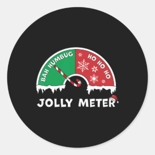 Sticker Rond Jolly Mètre Bah Humbug To Ho Ho Ho Anti Christmas
