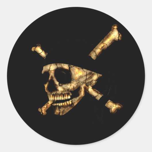 Sticker Rond Jolly roger #1 brûlé (Devant)