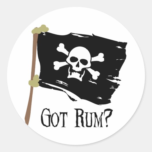 Sticker Rond Jolly roger a du rhum (Devant)