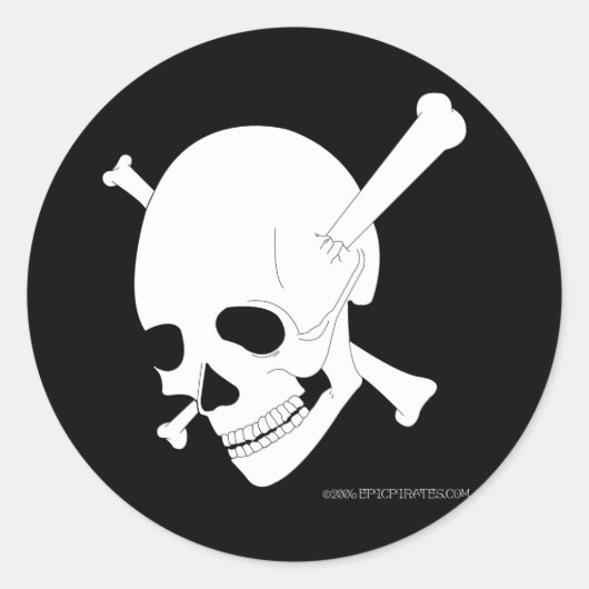 Sticker Rond Jolly roger n° 3 (Devant)