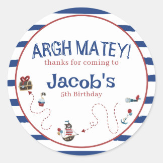 Sticker Rond Jolly roger Pirate Anniversaire Chambre d'hôte