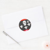 STICKER ROND JOLLY ROGER SKULL ET TROIS LIEUX FLAG MONOGRAM (Enveloppe)