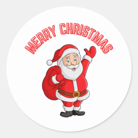 Sticker Rond Jolly Santa Christmas (Devant)
