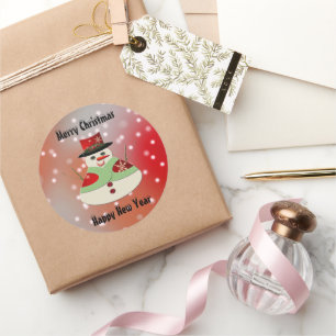 Sticker Rond Jolly Snowman Snowy Dreams