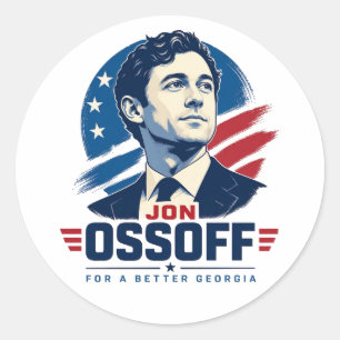 Sticker Rond Jon Ossoff gouverneur Pour une Géorgie meilleure