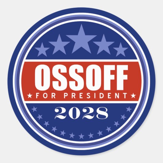 Sticker Rond Jon Ossoff pour Président 2028 (Devant)
