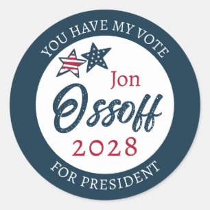 Sticker Rond Jon Ossoff président 2028