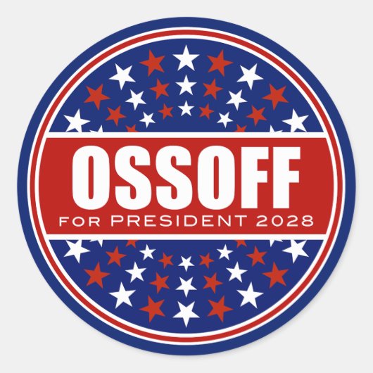 Sticker Rond Jon Ossoff Président 2028 (Devant)