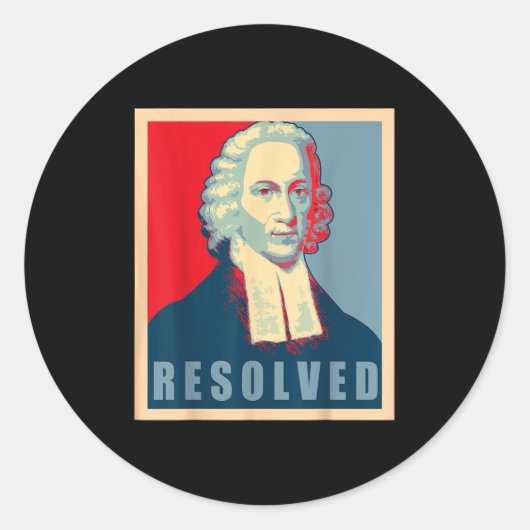 Sticker Rond Jonathan Edwards Calviniste Réformé Résolu (Devant)