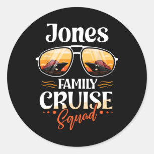 Sticker Rond Jones Family Cruise Squad personnalisé Jones Vacat