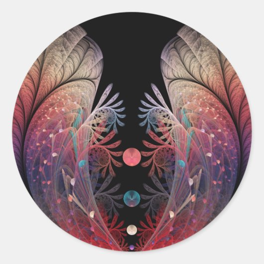 Sticker Rond Jonglage Abstrait Fantastique Moderne Art Fractal (Devant)
