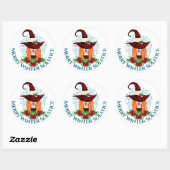 Sticker Rond Jory Winter Solstice Cosy Holiday WitCasquette (Feuille)