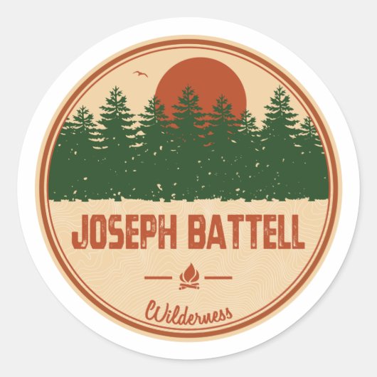 Sticker Rond Joseph Battell Wilderness Vermont (Devant)