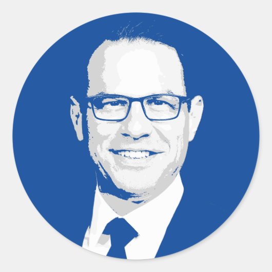 Sticker Rond Josh Shapiro Bust (Devant)