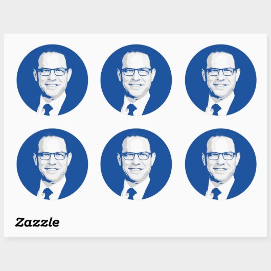 Sticker Rond Josh Shapiro Bust (Feuille)