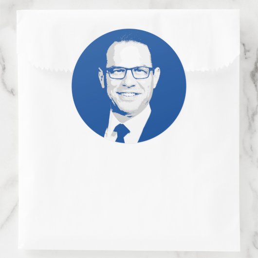 Sticker Rond Josh Shapiro Bust (Sac)