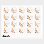 Sticker Rond Joshua Tree Bohemian Neutral Bride + Groom (Feuille)