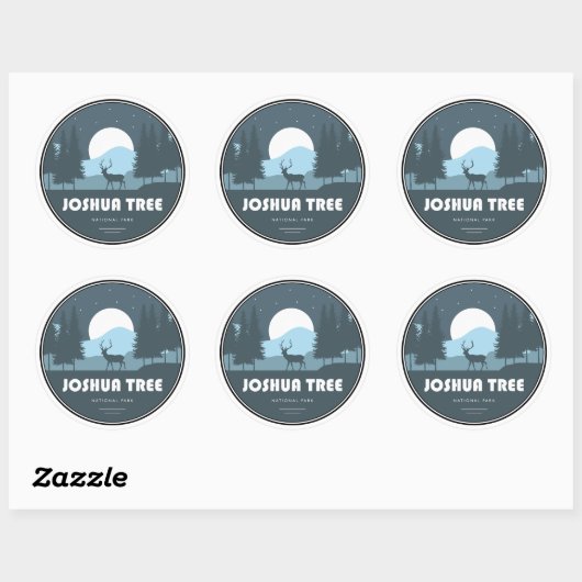 Sticker Rond Joshua Tree National Park Deer (Feuille)