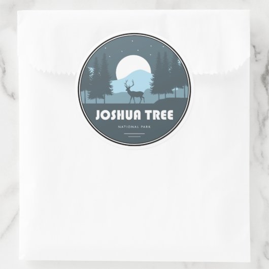 Sticker Rond Joshua Tree National Park Deer (Sac)