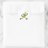 Sticker Rond Jote Bee Cartoon Running Jogging Chemise de marche (Sac)