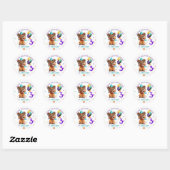 Sticker Rond Jote Chien Chien Chien Chien Anniversaire (Feuille)