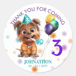 Sticker Rond Jote Chien Chien Chien Chien Anniversaire