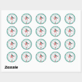 Sticker Rond Jote Christmas Bird Motif Texte Modèle (Feuille)
