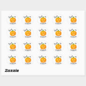 Sticker Rond Jote Enfants Trick ou Treat Citrouille (Feuille)