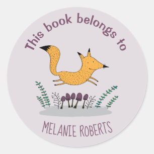 Sticker Rond Jote Fox Illustration Enfants Réserver Appartient