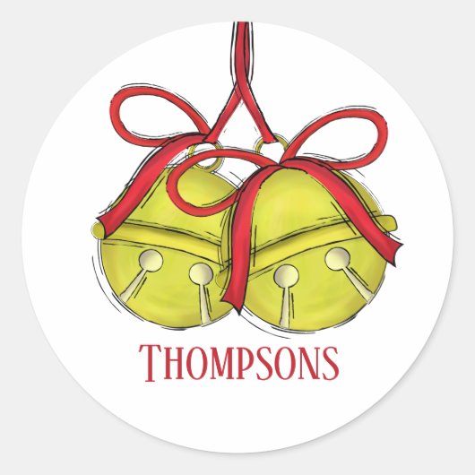 Sticker Rond Jote Jingle Tout Le Chemin Bell Whimsical Noël (Devant)