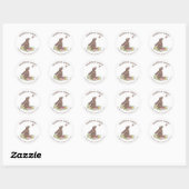 Sticker Rond Jote Lapin Lapin Floral Adresse postale/retour (Feuille)