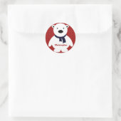 Sticker Rond Jote Ours Polaire, RW&B, Ajouter un nom (Sac)
