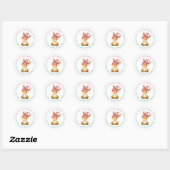 Sticker Rond Jote Reindeer Christmas Gnome Adresse de retour (Feuille)