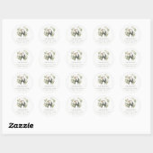 Sticker Rond Jote Romantic Inséparables Botanical Wreath Adress (Feuille)